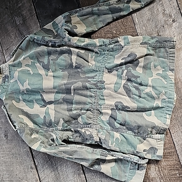 FREE PEOPLE Seize The Day Green Camo Utility Jacket Small - Picture 9 of 9